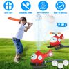 2 In 1 Water Sprinkler Baseball Helicopter Toy for Kids 360°Rotating Water Tee Ball Set for Backyard Lawn Pool Party Outdoor Summer Game for 3+ Years