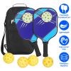 Pickleball Set 2 Fiberglass Paddles 4 Outdoor Indoor Balls Portable Carry Bag 2 Cooling Towel Lightweight Ergonomic Grip for Beginners Pros