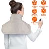 22.4x16.3in Large Weighted Heating Pad for Neck and Shoulders Electric Fast Heating Mat Neck Wrap Cushion Pain Relief with 6 Temperature Settings 4 Ti