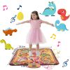 Dinosaur Dance Mat for Kids Aged 3-6 Electronic Music Dance Pad with 7 Gaming Modes Built-in Music Adjustable Volume Optimal Gift for Boys Girls