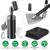 3 In 1 Golf Club Cleaning Kit Golf Club Cleaner Brush with 5Oz Water Bottle Retractable Clip Groove Sharpener Golf Towel Gift for Golfers