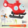 2 In 1 Water Sprinkler Baseball Helicopter Toy for Kids 360°Rotating Water Tee Ball Set for Backyard Lawn Pool Party Outdoor Summer Game for 3+ Years
