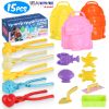 15Pcs Winter Snowball Tool Kit Kids Snow Molds Outdoor Snow Beach Toys for Kids Toddlers Adults Snowman Snowflake Duck Dinosaur