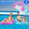2Pcs Inflatable Float Pool Chair 286lbs Load Water Lounger Floating Mattress with Cup Holder Arm Rest Outdoor Pool Party Beach