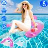 2Pcs Inflatable Float Pool Chair 286lbs Load Water Lounger Floating Mattress with Cup Holder Arm Rest Outdoor Pool Party Beach
