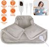 22.4x16.3in Large Weighted Heating Pad for Neck and Shoulders Electric Fast Heating Mat Neck Wrap Cushion Pain Relief with 6 Temperature Settings 4 Ti