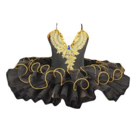 Black Girls Ballet Dance Dress Tutu Skirt Performance Gauze Dress Princess Swan Ballet Dress Costume