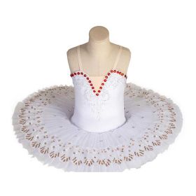 White Ballet Dance Dress Girls Swan Costume Dress Sequin Ballet Tutu Skirt