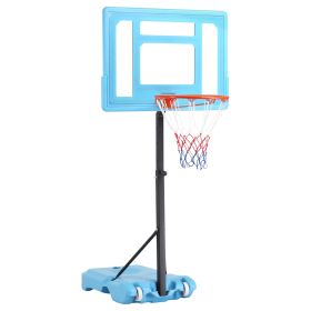 Soozier Poolside Basketball Hoop Stand, 36.5"-48.5" Height Adjustable Portable Hoop System w/ Clear Backboard & Fillable Base for Whole Family, B
