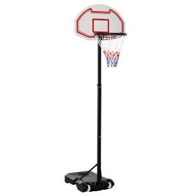Soozier Portable Basketball Hoop Stand, 5.1-6.9ft Height-Adjustable Basketball System with 29'' Backboard and Wheels for Indoor and Outdoor Use,