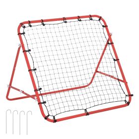 Volleyball Rebounder Net Football Training Aid Kickback Target Play Red