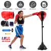 Punching Bag with Stand Free Standing Boxing Ball for Adults 43.3-63in Height Adjustable Boxing Bag with Gloves Wrist Sleeves Stable Suction Base for