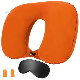 Travel Pillow Inflatable U Shape Neck Pillow Neck Support Head Rest Office Nap Car Airplane Cushion (Option: UNeckPillowOrange)