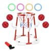 Summer Pool Basketball Hoop Toy Set With 4 Basketballs 4 Circles Pump Floating Swimming Pool Basketball Games Poolside Water Play Toy For 3-12Years Ol