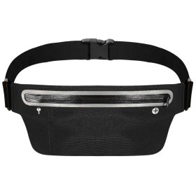 Unisex Sport Waist Pack Running Belt Bag Pouch Adjustable Bounce Free Sweat-Proof Lightweight Slim (Option: WaistBeltBagBlack)