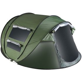 5-8 Person Pop Up Tent Automatic Setup Camping Tent Waterproof Instant Setup Tent with 4 Mosquito Net Windows Carrying Bag for Hiking Climbing Adventu (Option: TentGreen58Person)