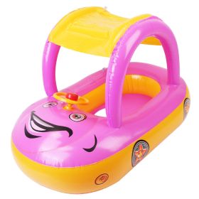 Baby Inflatable Pool Float Car Shaped Toddler Swimming Float Boat Pool Toy Infant Swim Ring Pool with Sun Protection Canopy for 1-3 Year-Old Kids Infa (Option: BabyFloatPink)