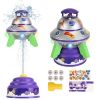 UFO Water Sprinkler Outdoor Summer Rocket Toy With Colorful LED Lights 360° Spinning 1.64FT To 6.56FT Adjustable Height Birthday Summer Gift For Girls