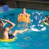 Summer Pool Basketball Hoop Toy Set With 4 Basketballs 4 Circles Pump Floating Swimming Pool Basketball Games Poolside Water Play Toy For 3-12Years Ol