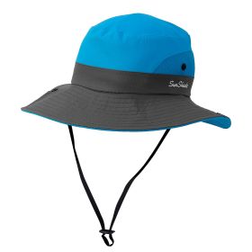 Women Summer Sun Bucket Hats Foldable UV Protection Cotton Cap Wide Brim Floppy Cap Packable Ponytail Mesh Travel Hat For Beach Fishing Camping Travel (Option: SunBucketHatBlue)