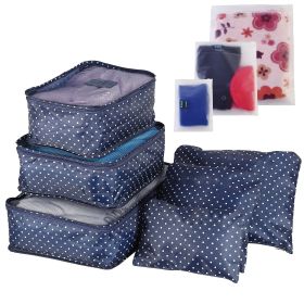 9Pcs Clothes Storage Bags Water-Resistant Travel Luggage Organizer Clothing Packing Cubes for Blouse Hosiery Stocking Underwear (Option: 9PcsClothesStorageBagNavySpot)