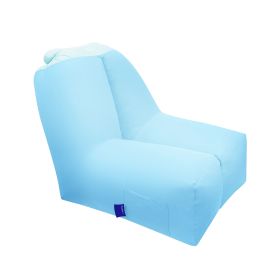 Inflatable Lounger Air Sofa Chair Couch w/ Portable Organizing Bag Waterproof Anti-Leaking for Backyard Lakeside Beach Traveling Camping Picnics (Option: InflatableAirSeatMediumBlue)