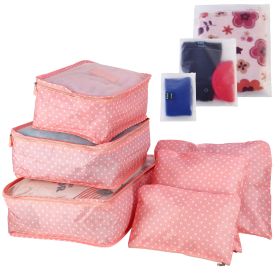 9Pcs Clothes Storage Bags Water-Resistant Travel Luggage Organizer Clothing Packing Cubes for Blouse Hosiery Stocking Underwear (Option: 9PcsClothesStorageBagPNKSpot)