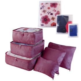 9Pcs Clothes Storage Bags Water-Resistant Travel Luggage Organizer Clothing Packing Cubes for Blouse Hosiery Stocking Underwear (Option: 9PcsClothesStorageBagBurgundy)