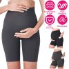 Women Maternity Shorts Seamless Pregnancy Underwear Shapewear Fitness Yoga Running Shorts High Waist Over The Belly Pants with Two Side Pockets