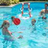 Summer Pool Basketball Hoop Toy Set With 4 Basketballs 4 Circles Pump Floating Swimming Pool Basketball Games Poolside Water Play Toy For 3-12Years Ol