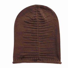 Unisex Knit Beanie Hat Winter Warm Hat Slouchy Baggy Hats Skull Cap 5 Colors (Option: Brown)