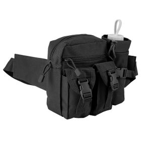Tactical Waist Bag Utility Pouch Military Hiking Belt Bag w/ Water Bottle Pouch For Fishing Mountaineering Camping Hunting Running Outdoor (Option: CampBeltBagBlack)