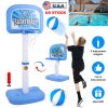 2 In 1 Poolside Basketball Game Set Pool Basketball Goal Indoor Outdoor Kids Basketball Court Water Basketball Toy with 2 Balls Gift for Boys Girls Ag