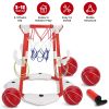Summer Pool Basketball Hoop Toy Set With 4 Basketballs 4 Circles Pump Floating Swimming Pool Basketball Games Poolside Water Play Toy For 3-12Years Ol