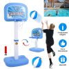 2 In 1 Poolside Basketball Game Set Pool Basketball Goal Indoor Outdoor Kids Basketball Court Water Basketball Toy with 2 Balls Gift for Boys Girls Ag