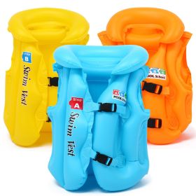 Swim Vest For Kids ; 4-12 Years Old Inflatable Swimming Floaties With Adjustable Safety Buckle & Dual Airbags For Boys Girls; Water Vest For Pool (Color: Yellow, size: M (20KG-35KG))
