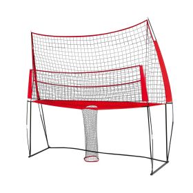 Volleyball Training Net System Adjustable Practice Equipment Indoor Outdoor (Style: Batting Style, size: 12x11.4 ft)