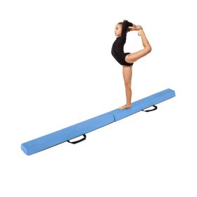 Folding Balance Beam with Removable Suede Cover (Color: Blue, Type: Gym Mats)
