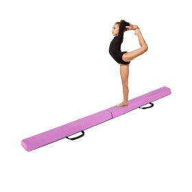 Folding Balance Beam with Removable Suede Cover (Color: Purple, Type: Gym Mats)