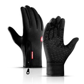 Thermal Gloves Winter Cycling Gloves With Wrist Support Touch Screen (Primary Colour: DARK BLUE, size: L)