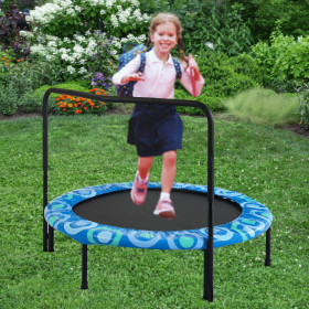 XTP002 Assembled children's trampoline happy expression outdoor and indoor for kids age 3 - 7 (Color: as Pic)
