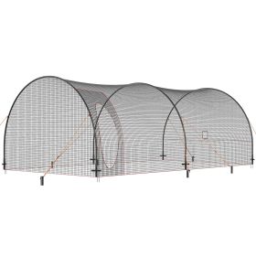 VEVOR Baseball Batting Cage, Softball and Baseball Batting Cage Net and Frame, Practice Portable Cage Net with Carry Bag (Net Installation Length: 22 ft, Product Configuration: Semi-Circular Fiberglass Frame + Net)