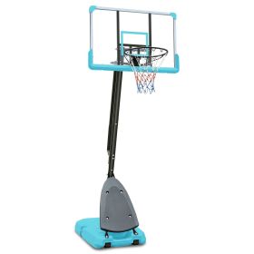 Use for Outdoor Height Adjustable 7.5 to 10ft Basketball Hoop 44 Inch Backboard Portable Basketball Goal System with Stable Base and Wheels (Color: as Pic)