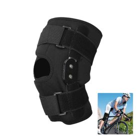 Sport Knee Brace for Running Climbing Pain Relief (Color: Black, size: L)