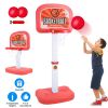 2 In 1 Poolside Basketball Game Set Pool Basketball Goal Indoor Outdoor Kids Basketball Court Water Basketball Toy with 2 Balls Gift for Boys Girls Ag
