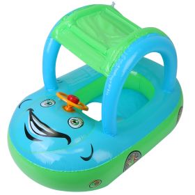 Baby Inflatable Pool Float Car Shaped Toddler Swimming Float Boat Pool Toy Infant Swim Ring Pool with Sun Protection Canopy for 1-3 Year-Old Kids Infa (Option: BabyFloatLightBlue)